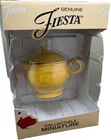 Rare Miniature Fiestaware Miniatures Original Yellow Teapot and Lid