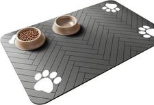 Absorbent Pet Feeding Mat - Waterproof Placemat for Dog  Cat Food Bowls
