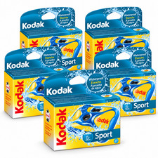 5pk Kodak Sport Waterproof Disposable Camera 27 Exp 35mm Film Underwater ex2025