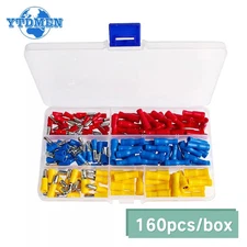160pcs Insulated Bullet Connectors Kit Male & Female Crimp Terminals
