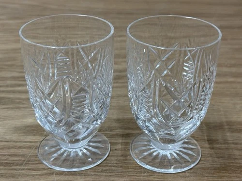 Pair of Waterford Crystal Clare Footed Juice Glass Vintage 3 3/4 in