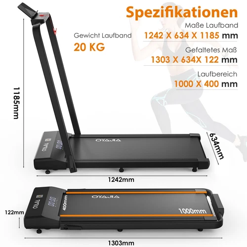 Walking Pad Laufband 120kg elektrisch Heimtrainer LED-Anzeige 12km/h für Jdqqkgn - Bild 3 von 12