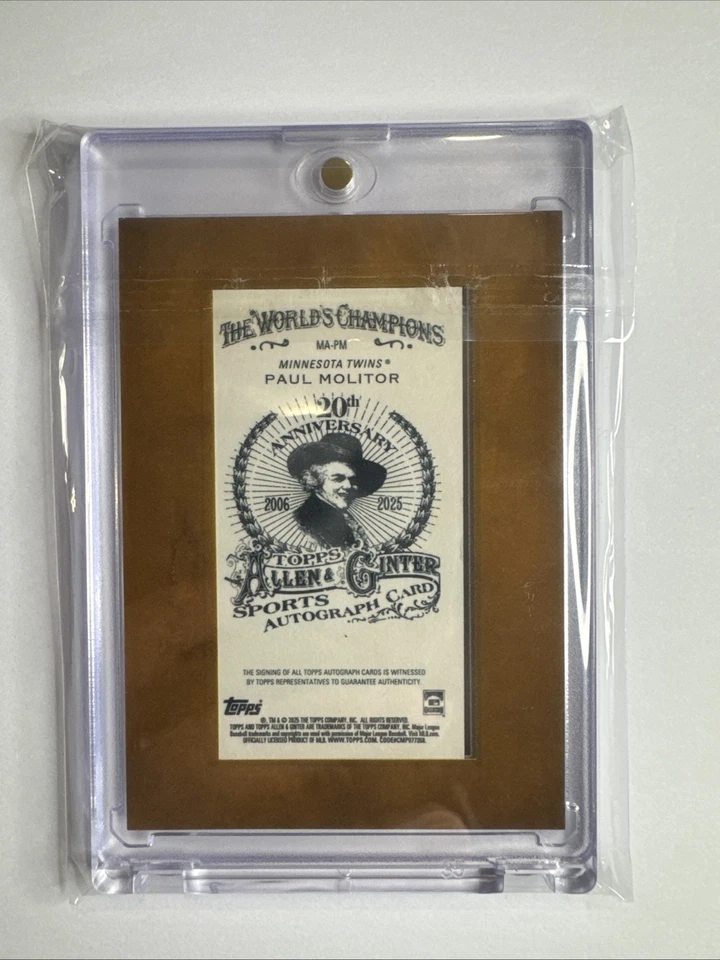 2025 Topp Allen & Ginger Paul Molitor #MA-PM 迷你签名金色 — 第 2/2 张图片