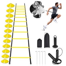 Agility Ladder Set 20FT Speed Training Kit Cones Jump Rope Fitness Gear
