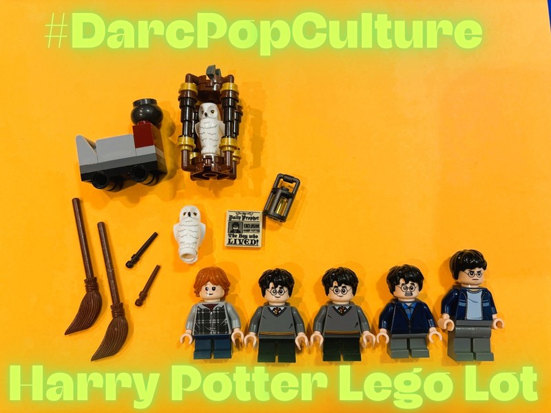 Lego HARRY POTTER MINIFIGURES & Accessories Lot, Harry, Ron, Wands, Brooms, Cart