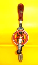 Vtg Miller Falls Tools No. 5A Hand Drill Egg Beater Wood Handle Red Wheel NICE!