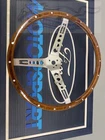 64-68 Mustang Falcon Fairlane Woodgrain 3 Bolt Retro Steering Wheel