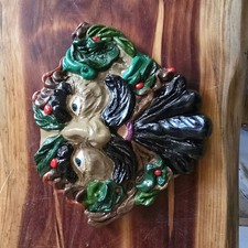 Hand Painted And Hand Made Cement Tree Spirit Face