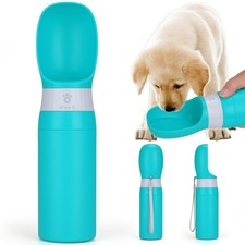 Portable Dog Water Bottle, Stainless Steel 14 OZ Leak Proof Puppy Water Dispe...