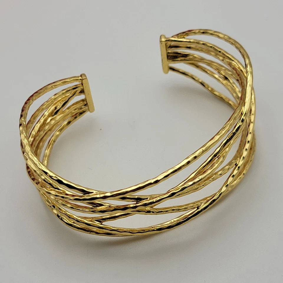 Браслет-манжета GORJANA Gold 7 дюймов регулируемый открытый рабочий провод гладиатор LOLA - Изображение 2 из 4