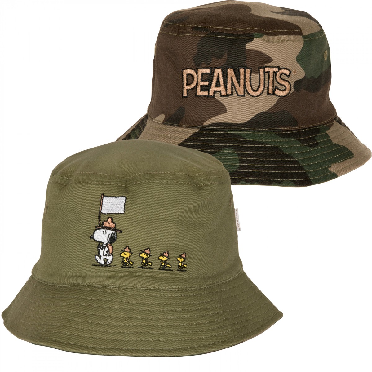 Peanuts Snoopy Troops Reversible Camo Bucket Hat Green | eBay