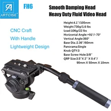 ARTCISE Tripod Head Heavy Duty Video Fluid Head Camera Drag Pan Head W/ Handle