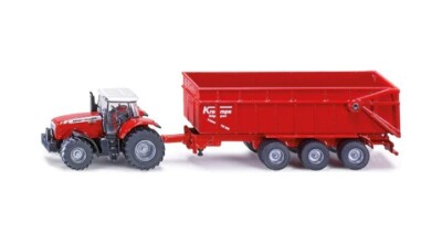 Siku 1844 Massey Ferguson Tractor with Bulk Trailer 1/87 HO Die-cast MIB