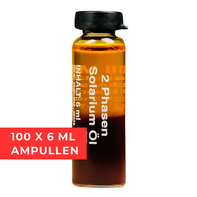 100x 6 ml 2-Phasen Golden Brown Bräunungsöl Ampulle mit Bronzer für das Solarium
