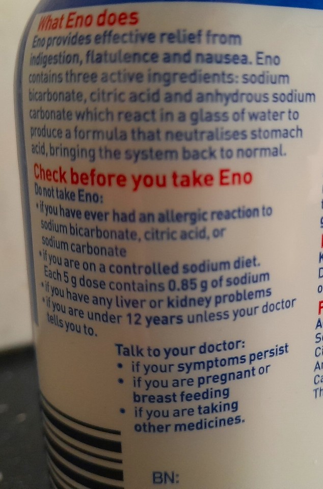 2 x Original Formula ENO Salts for Stomach Upset, Nausea + More 150g