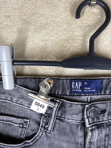 GAP Casual Denim Short Jeans Size 30 Mens Grey Slim - Picture 3 of 11