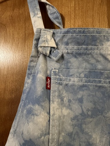 Levi's Shortalls Bibs Blue Tie-Dye Short Overalls NWT Girls Shortall Size 12 - Picture 2 of 8