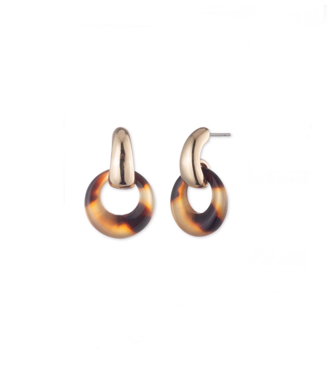 Lauren Ralph Lauren Gold Tone Tortoiseshell-Look Orbital Drop Earrings