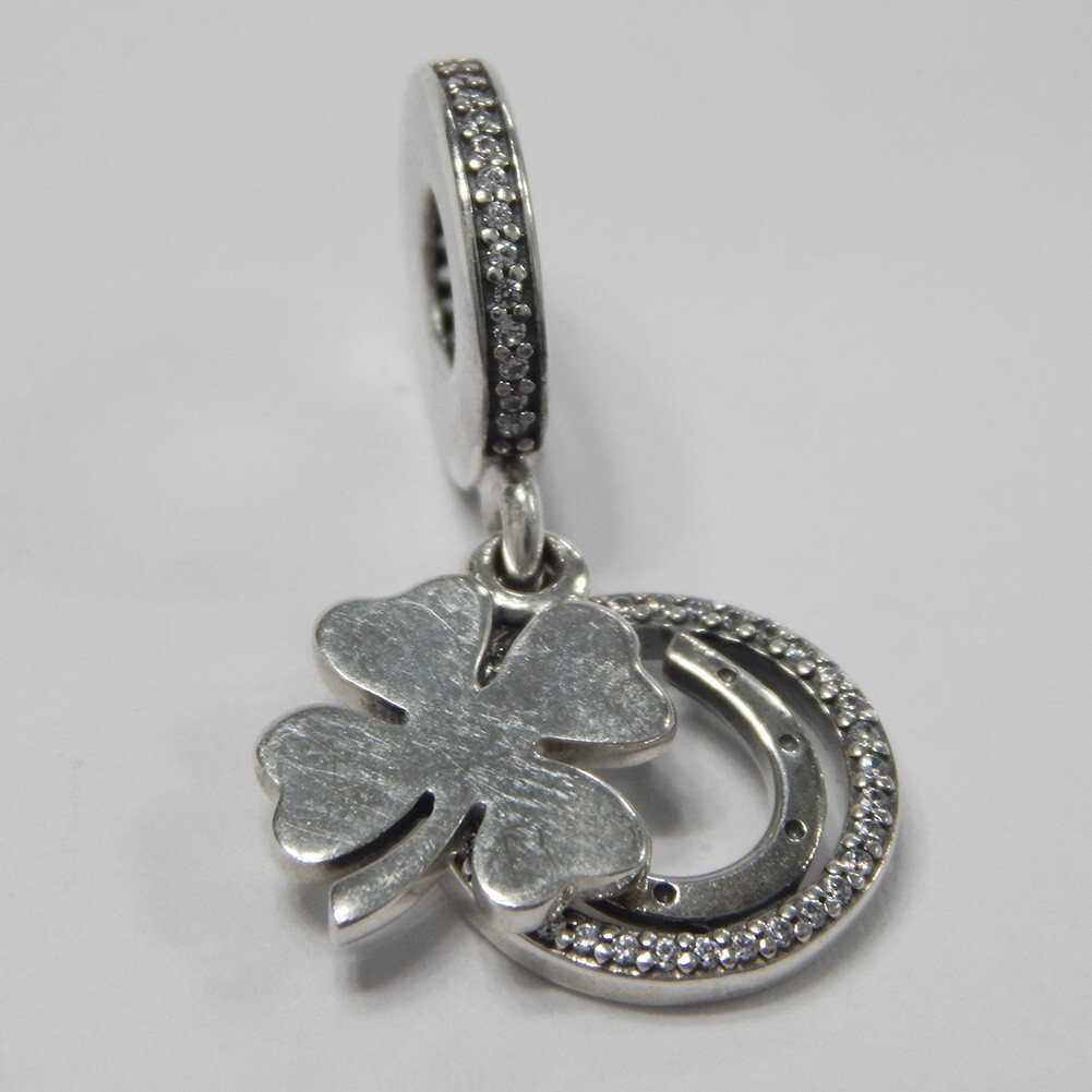New Authentic Pandora Charm Lucky Day Clover Horseshoe