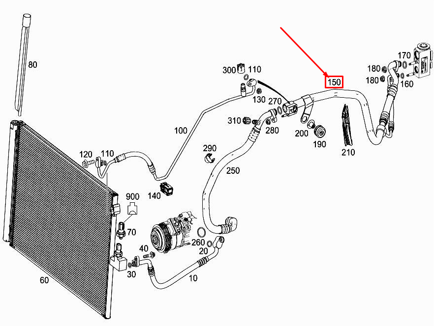 MERCEDES-BENZ SL R231 A/C Refrigerant Line A2318300415