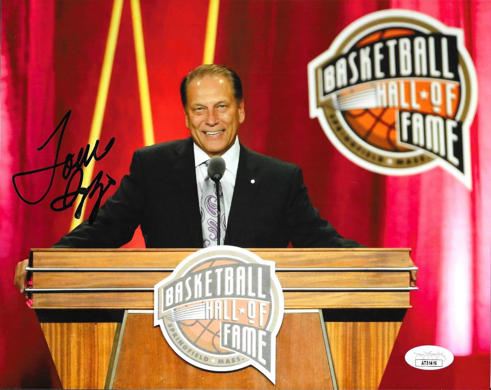 Tom Izzo Autographed Signed Michigan State Spartans 8x10 photo #2 JSA 