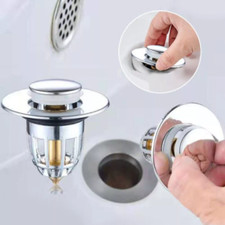 Universal Bathroom Sink Plug Stopper Pop-Up Drain Filter & Hair Catcher (2-Pack)