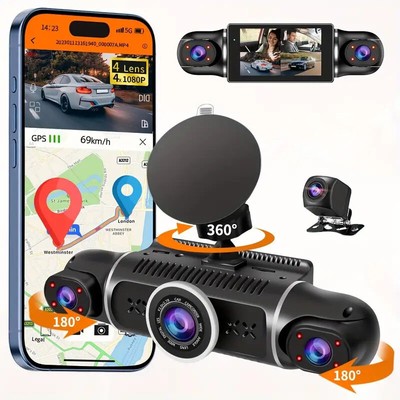 4K HD 1080P DVR Car 4 Lens Dash Cam Front/Rear Video Recorder Camera G-sensor A