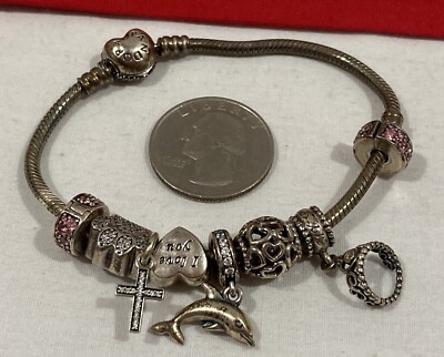 PANDORA ALE S925 Sterling Silver 925 Heart Clasp Charm PANDORA ALE S925 Sterling Silver 925 Heart Clasp Charm