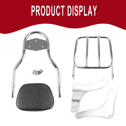 For Kawasaki Vulcan VN900 Custom Classic 06-22 Sissy Bar Backrest Luggage Rack - Picture 3 of 10