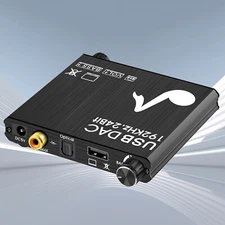 Optical Digital to Analog Audio Converter DAC 192KHz Coaxial RCA USB Sound Caruy