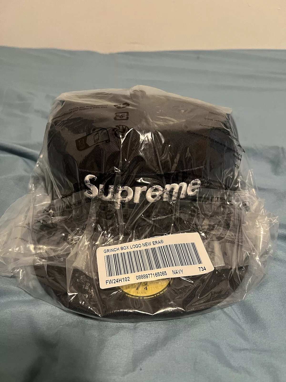 Casquette ajustée Supreme Grinch Box logo New Era 59 Fifty bleu marine 7 3/4