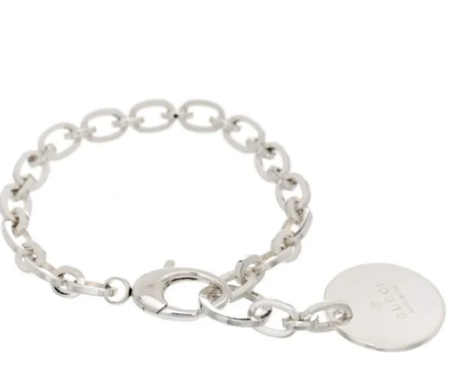 GUCCI CHARM LINK BRACELET STERLING SILVER TRADEMARK ENGRAVED NWT AUTHENTIC - Picture 8 of 11