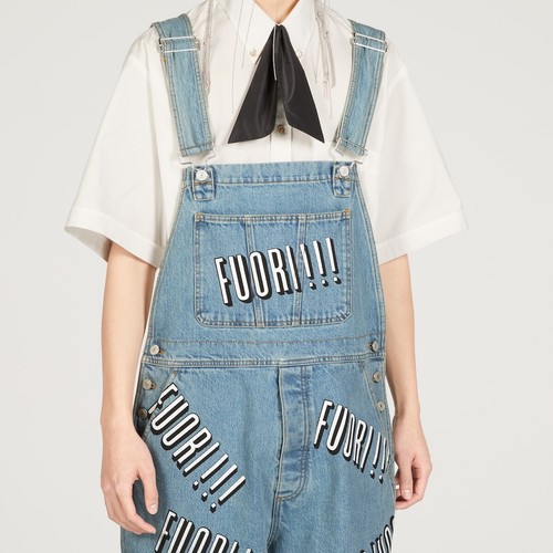 size 32 - Gucci Cotton Denim Overall Fuori!! Print Jeans Blue - Picture 4 of 12