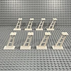 Lego Train Support Stanchion 4476 White 2x4x5 Inclined 5mm Wide Posts (Lot of 8)