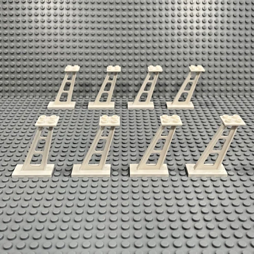 Lego Train Support Stanchion 4476 White 2x4x5 Inclined 5mm Wide Posts (Lot of 8)