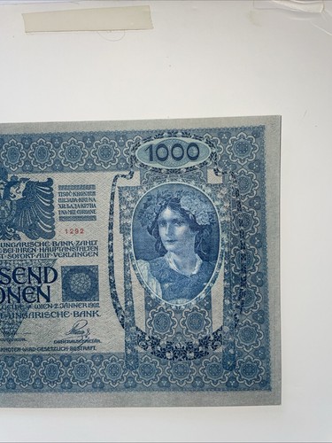 1902 Austria 1000 Kronen - World Currency Beautiful Condition - Picture 4 of 6