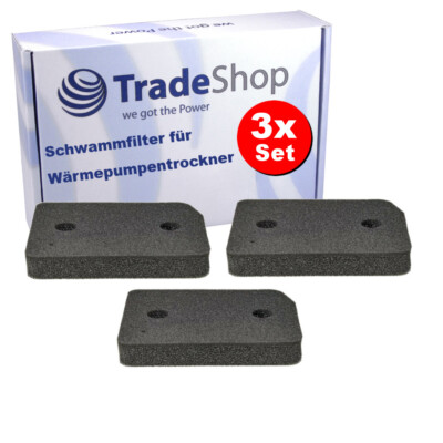 3x Schwammfilter Sockelfilter für Miele TWF505WP TWH620WP TWI180WP TWJ680WP