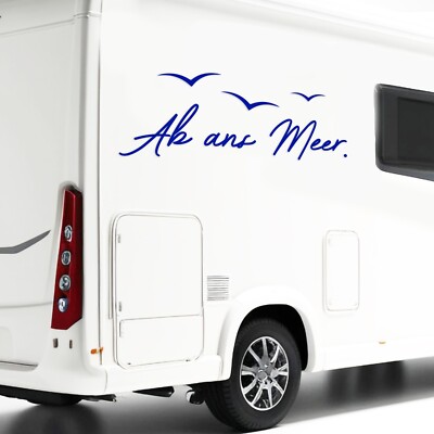 Wohnmobil Ab ans Meer Aufkleber Möwen Strand Urlaub Wohnwagen Auto Van 50x20 cm