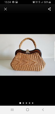 Borsetta anni 50 in paglia e radica vintage | eBay