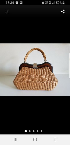 Borsetta anni 50 in paglia e radica vintage | eBay