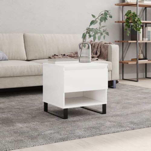 vidaXL Glossy White Table 50x46x50 cm Engineered Wood-