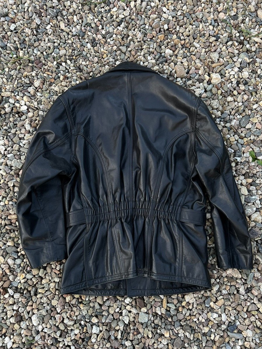 ジャケット・アウター special vintage gimic leather coat Vintage heavy high quality avant garde leather jacket coat