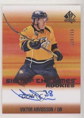 2015 SP Authentic Sign of the Times Rookies 19/299 Viktor Arvidsson Auto RC b5y