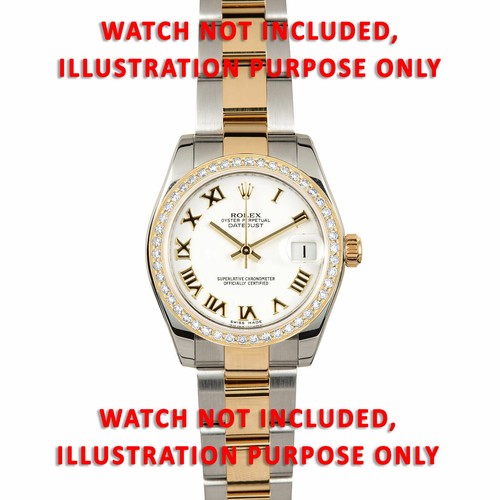 JUEGO DE CUENTAS TAMAÑO MEDIANO 1CT BISEL DIAMANTE NATURAL 18KY PARA ROLEX 31MM DATEJUST - Imagen 3 de 6