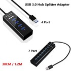 4 Port 7 Port USB 3.0 Hub Splitter Adapter High Speed For PC Laptop Mac Desktop