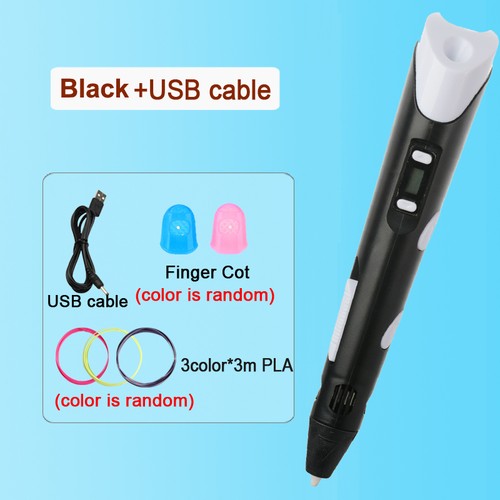 DIY 3D Printing Pen LCD Screen with 3 m 3 colors PLA Filament Kids Gift Toys New - Picture 12 of 14