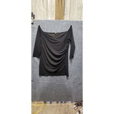 Women's Black Square Neck 3/4 qrt Sleeves Cocktail Party Mini Dress Size 4X