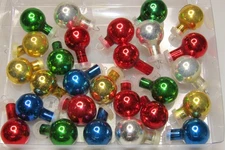 Lot Vintage Glass Feather Tree Assorted BALL 14mm Mini Christmas Ornaments Japan