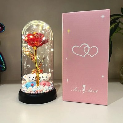 Eternal Rose in Glass LED Light Romantic Gift for Mother s Day Valentine Gift