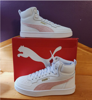Puma Caven Mid White and Pink Sz 3.5 Women's Kids